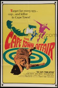 7r135 CAPE TOWN AFFAIR 1sh 1967 Claire Trevor, James Brolin, cool psychedelic art & design!