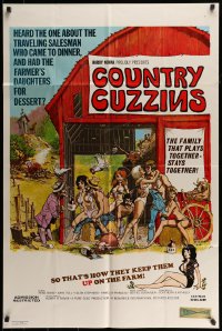 7r187 COUNTRY CUZZINS 1sh 1970 sexploitation, a family that plays together stays together!