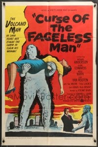 7r197 CURSE OF THE FACELESS MAN 1sh 1958 volcano man of 2000 years ago stalks Earth to claim girl!