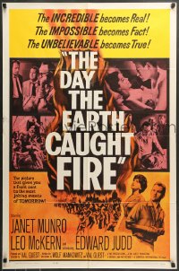 7r212 DAY THE EARTH CAUGHT FIRE 1sh 1962 Val Guest sci-fi, most jolting events of tomorrow!