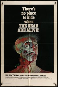7r216 DEAD ARE ALIVE 1sh 1972 wild zombie horror image, there's no place to hide!
