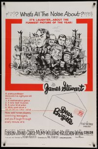 7r220 DEAR BRIGITTE 1sh 1965 Jimmy Stewart, Fabian, Brigitte Bardot, Jack Davis artwork!