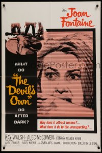 7r237 DEVIL'S OWN 1sh 1967 Hammer, Joan Fontaine, what does it do to the unsuspecting?
