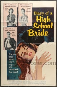 7r239 DIARY OF A HIGH SCHOOL BRIDE 1sh 1959 AIP bad girl, it's not true what they say!