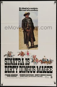 7r242 DIRTY DINGUS MAGEE 1sh 1970 art of Frank Sinatra & Kennedy holding guns on each other!