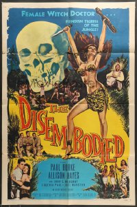 7r246 DISEMBODIED 1sh 1957 artwork of super sexy female voodoo witch doctor Allison Hayes!