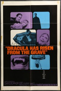 7r256 DRACULA HAS RISEN FROM THE GRAVE int'l 1sh 1969 Hammer, Christopher Lee, vampire montage!