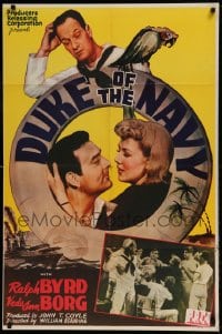 7r258 DUKE OF THE NAVY 1sh 1942 Ralph Byrd & Veda Ann Borg in nautical comedy!