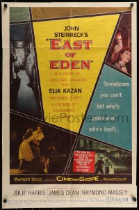 7r262 EAST OF EDEN 1sh 1955 first James Dean, John Steinbeck, directed by Elia Kazan!