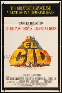7r265 EL CID 1sh 1961 Anthony Mann directed, Charlton Heston, sexy Sophia Loren!