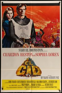 7r266 EL CID style B int'l 1sh 1961 Anthony Mann directed, Charlton Heston, sexy Sophia Loren!