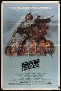 7r275 EMPIRE STRIKES BACK style B 1sh 1980 George Lucas classic, art by Tom Jung, NSS printing!