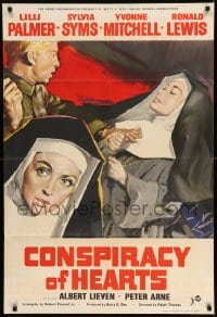 7r181 CONSPIRACY OF HEARTS English 1sh 1960 Italian nun Lili Palmer, Sylvia Syms, WWII!