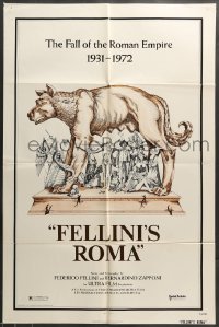 7r297 FELLINI'S ROMA 1sh 1972 Italian Federico classic, the fall of the Roman Empire!