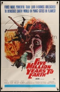 7r306 FIVE MILLION YEARS TO EARTH 1sh 1968 cities in flames, world panic spreads, art by Allison!