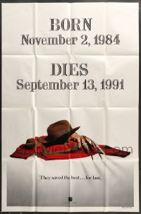 7r321 FREDDY'S DEAD style A teaser DS 1sh 1991 cool image of Krueger's sweater, hat, and claws!