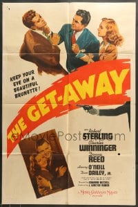 7r338 GET-AWAY 1sh 1941 Robert Sterling, first Donna Reed prominently pictured twice!