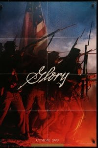 7r350 GLORY teaser 1sh 1989 Morgan Freeman, Matthew Broderick, Denzel Washington, Civil War!