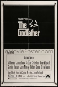 7r351 GODFATHER 1sh 1972 Francis Ford Coppola crime classic, great art by S. Neil Fujita!