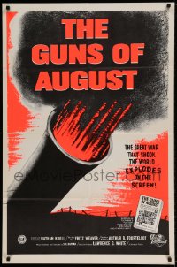 7r370 GUNS OF AUGUST 1sh R1960s World War I documentary, narrated by Fritz Weaver!