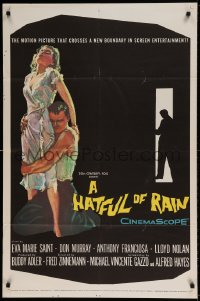 7r382 HATFUL OF RAIN 1sh 1957 Fred Zinnemann early drug classic, cool artwork!