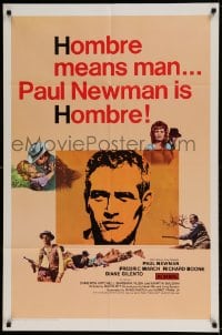 7r406 HOMBRE 1sh 1966 Paul Newman, Martin Ritt, Fredric March, it means man!