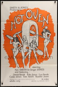 7r414 HOT OVEN 1sh 1974 artwork of sexy girls making pizza wearing only aprons!