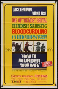 7r420 HOW TO MURDER YOUR WIFE style B 1sh 1965 Jack Lemmon, Virna Lisi, the most sadistic comedy!