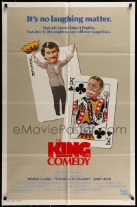 7r473 KING OF COMEDY 1sh 1983 Robert DeNiro, Martin Scorsese, Jerry Lewis, cool playing card art!