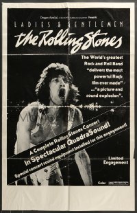 7r480 LADIES & GENTLEMEN THE ROLLING STONES 24x38 1sh 1973 great c/u of rock & roll singer Mick Jagger!