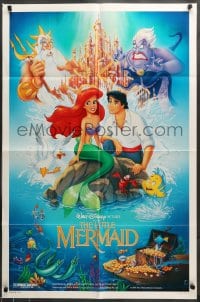 7r506 LITTLE MERMAID DS 1sh 1989 great Bill Morrison art of Ariel & cast, Disney underwater cartoon