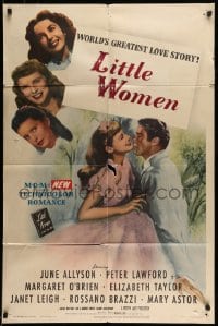 7r510 LITTLE WOMEN 1sh 1949 June Allyson, Elizabeth Taylor, Peter Lawford, Janet Leigh, O'Brien