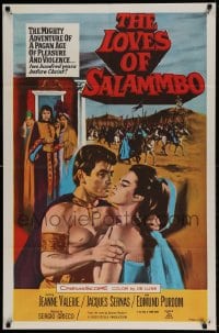 7r526 LOVES OF SALAMMBO int'l 1sh 1962 barbarian Edmund Purdom & sexy Jeanne Valerie!