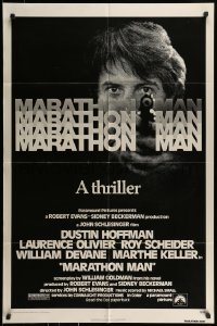 7r549 MARATHON MAN 1sh 1976 cool image of Dustin Hoffman, John Schlesinger classic thriller!