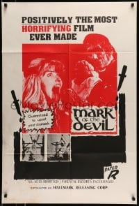 7r551 MARK OF THE DEVIL 1sh 1972 Hexen bis aufs Blut gequalt, horrifying exorcism!