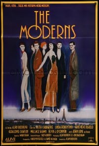7r576 MODERNS 1sh 1988 Alan Rudolph, cool artwork of trendy 1920's people by star Keith Carradine!