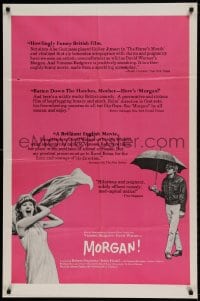 7r582 MORGAN 1sh 1966 Vanessa Redgrave, David Warner, English black comedy!