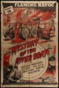 7r598 MYSTERY OF THE RIVER BOAT chapter 10 1sh 1944 Universal crime serial, Flaming Havoc!