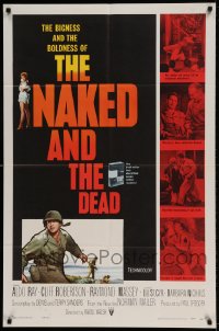 7r599 NAKED & THE DEAD 1sh 1958 from Norman Mailer's novel, Aldo Ray in World War II!