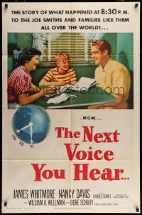 7r610 NEXT VOICE YOU HEAR 1sh 1950 James Whitmore, Nancy Davis & God on the radio!