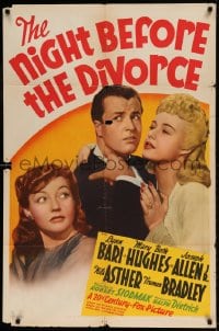 7r612 NIGHT BEFORE THE DIVORCE 1sh 1942 Lynn Bari, Mary Beth Hughes, Robert Siodmak
