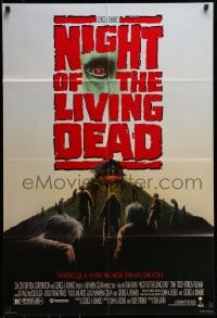 7r614 NIGHT OF THE LIVING DEAD 1sh 1990 Tom Savini, from George Romero screenplay, zombies!