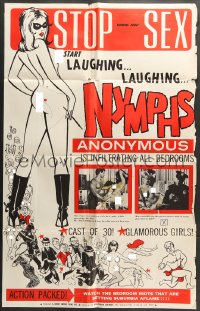 7r620 NYMPHS ANONYMOUS 1sh 1968 watch the bedroom riots that are setting suburbia aflame!