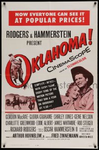 7r625 OKLAHOMA 1sh R1963 Gordon MacRae, Shirley Jones, Rodgers & Hammerstein musical!