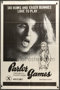 7r645 PARLOR GAMES 1sh 1972 ski bums and eager bunnies who play everybody's favorite sport!