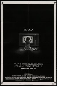 7r672 POLTERGEIST style B 1sh 1982 Tobe Hooper & Steven Spielberg, the first real ghost story!