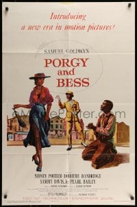 7r673 PORGY & BESS 1sh 1959 art of Sidney Poitier, Dorothy Dandridge & Sammy Davis Jr.!