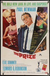 7r683 PRIZE 1sh 1963 Howard Terpning art of Paul Newman in suit and tie & sexy Elke Sommer!