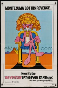 7r711 REVENGE OF THE PINK PANTHER style B advance 1sh 1978 Blake Edwards, funny Aztec cartoon art!