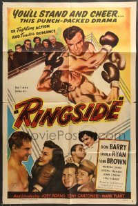 7r716 RINGSIDE 1sh 1949 art of boxer Don Red Barry fighting in the ring, sock entertainment!
